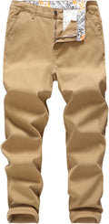 Men's Slim-Fit Stretch Cotton Tapered Casual Chino Pants - Tailored 2%