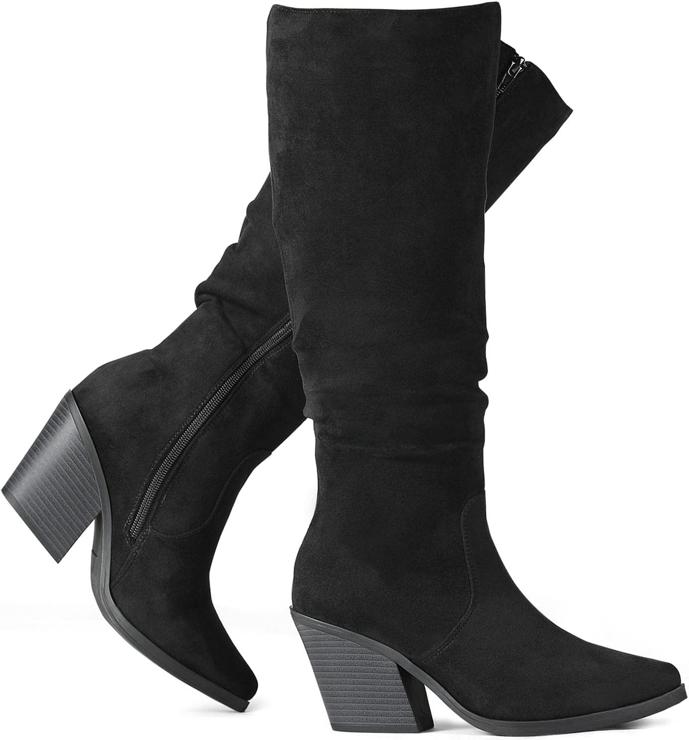 Putu Women's Pointed Toe Knee High Boots for Stylish Comfort