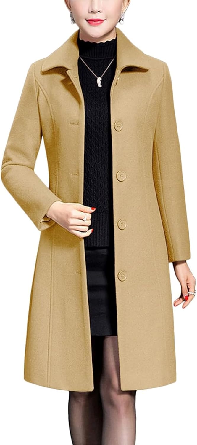 Jenkoon Women's Wool Trench Coat for Stylish Winter Wear