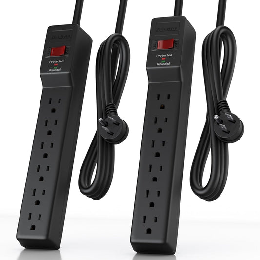 PLUGTUL Surge Protector 2-Pack: 980 Joules, Wall Mountable