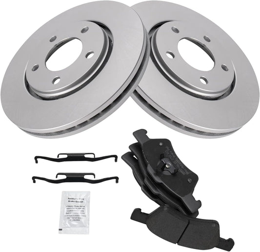 TRQ Front Brake Pad & Rotor Kit for Chrysler & Dodge Vehicles