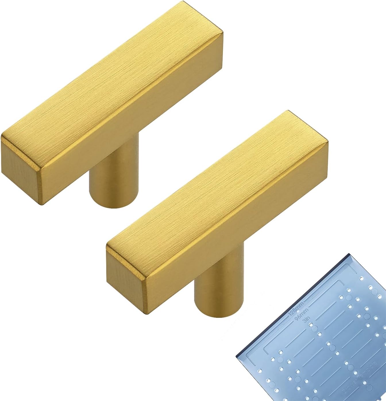 Ravinte 30 Pack Cabinet Knobs - Stylish Gold Square T Knobs