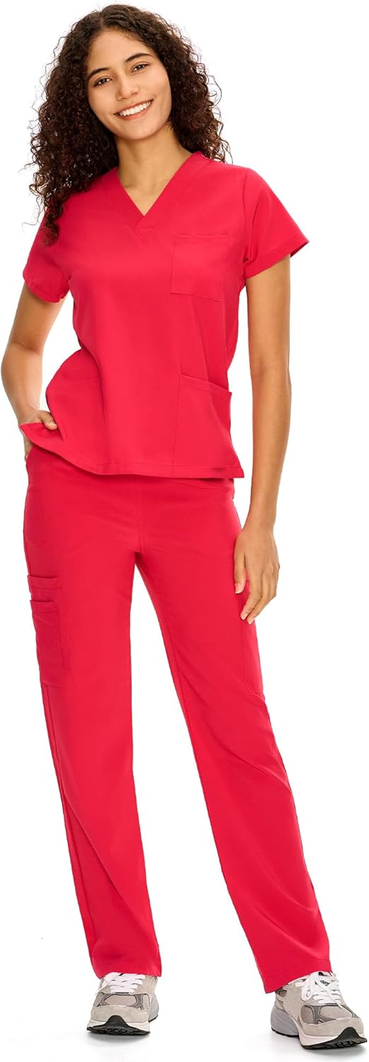 COZYFIT Scrubs for Women Set with 9 Pockets for Comfort