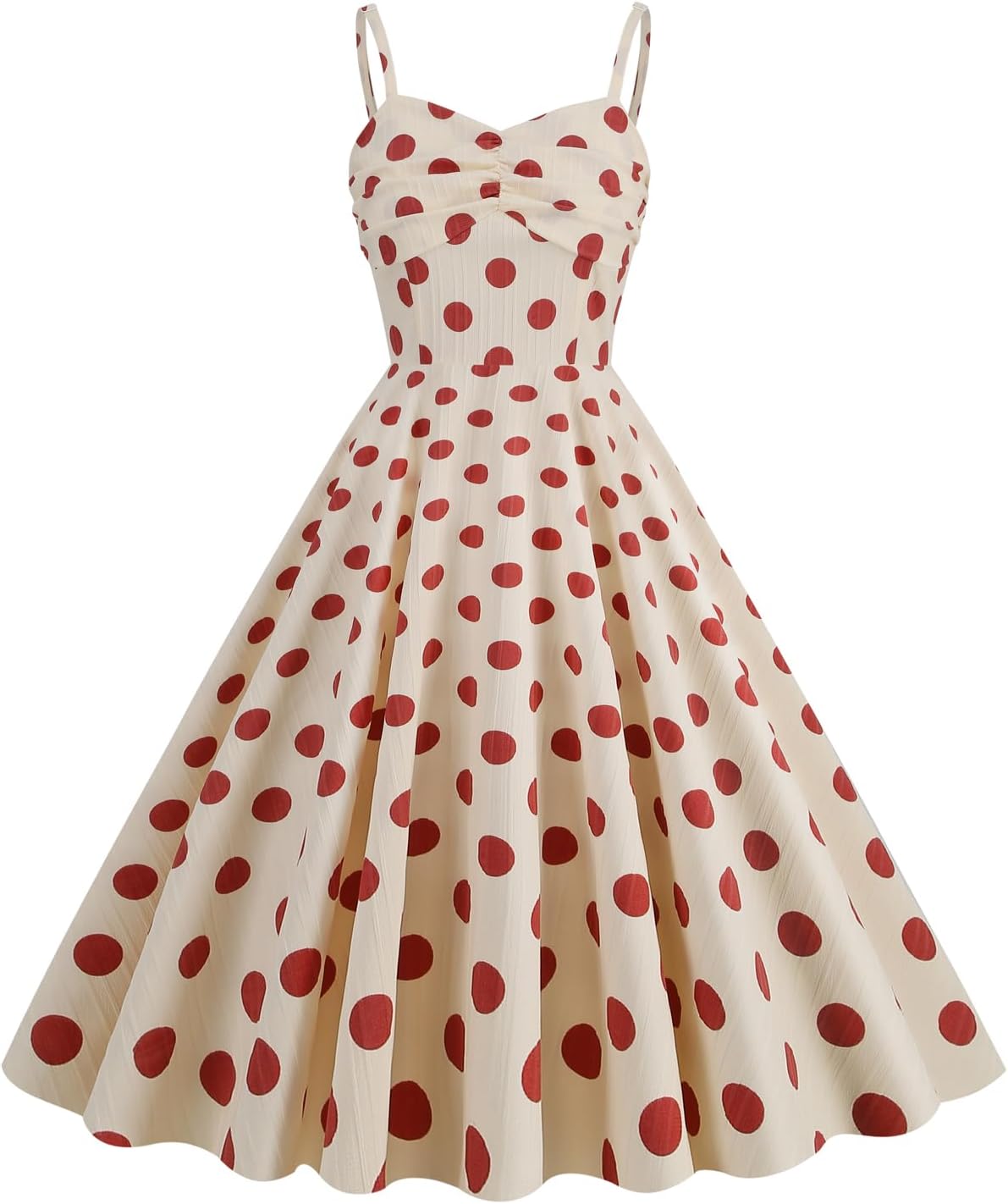 Vintage Polka Dot Halter Cocktail Swing Dress for Women