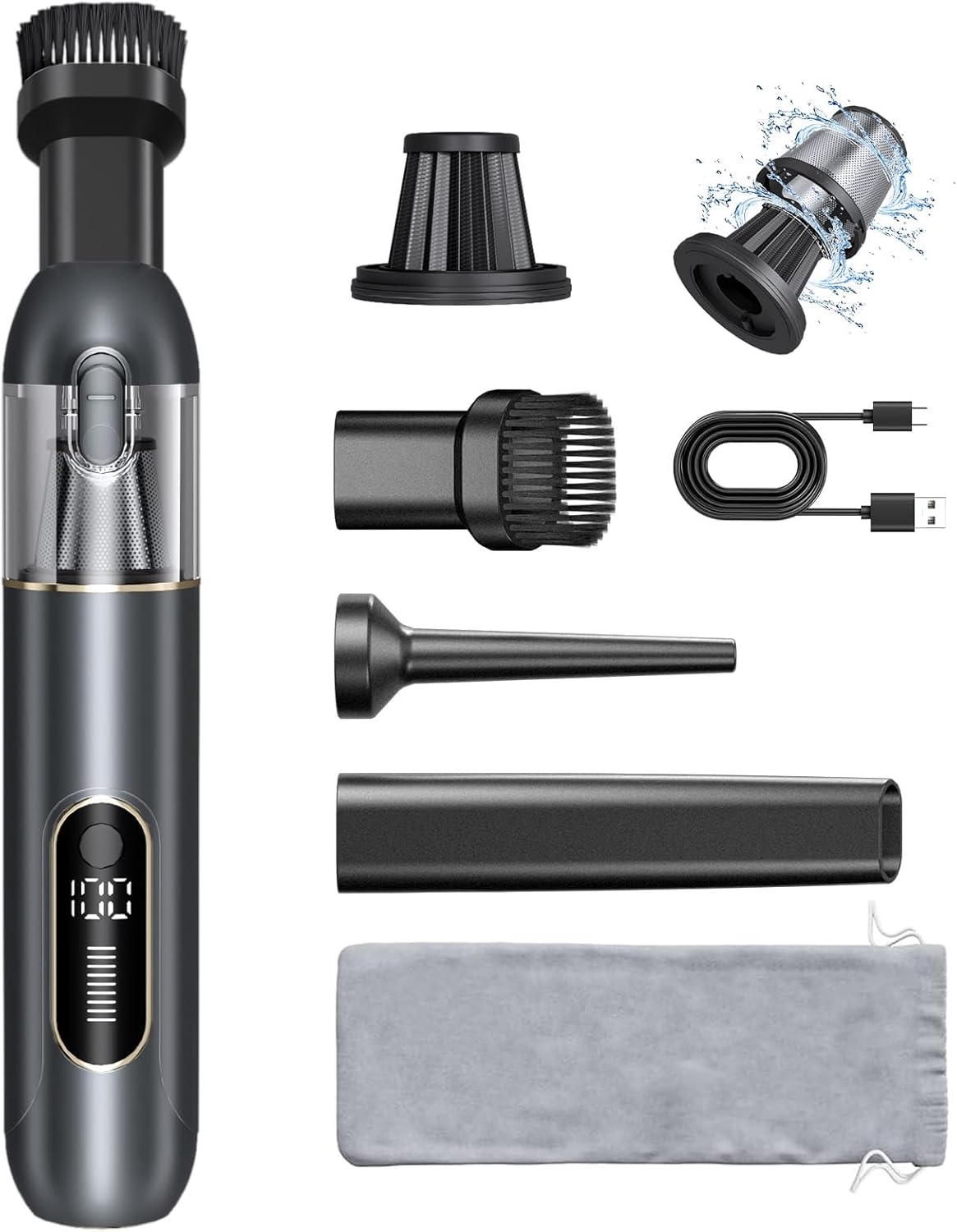 Ederfun 4-in-1 Cordless Car Vacuum - Powerful 19000PA Suction!