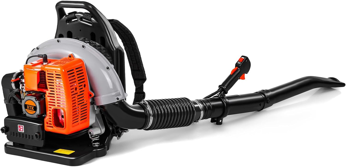 HTK Backpack Blower: 63CC Gas Powered Leaf Blower for Lawn Care