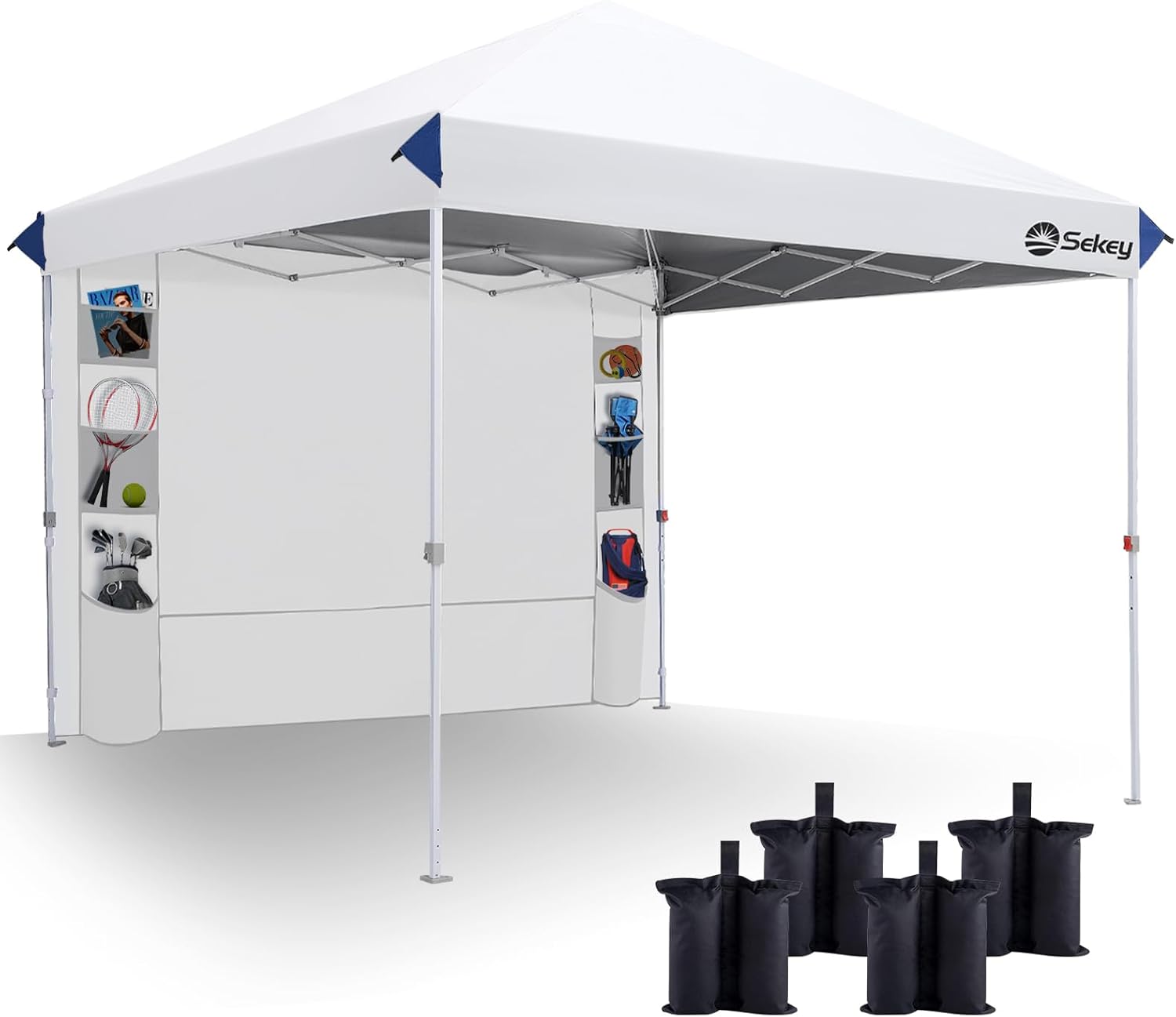 10x10 Pop Up Canopy with Pockets Sidewall for Outdoor Events
