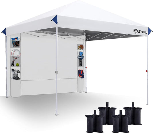 10x10 Pop Up Canopy with Pockets Sidewall for Outdoor Events