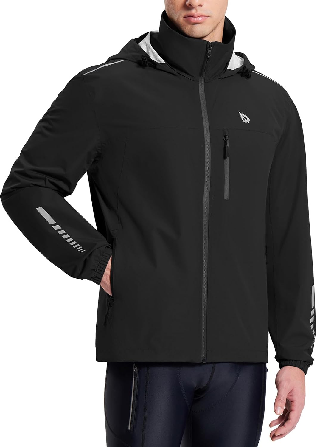 Baleaf Men's Rain Jacket Waterproof Windbreaker for Outdoor Use