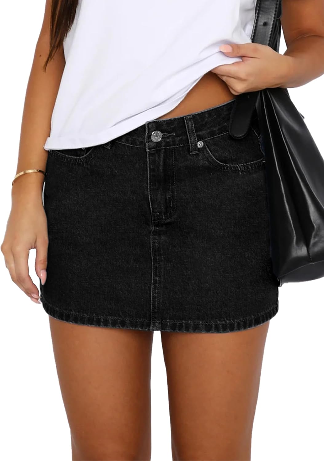 Womens Denim Skirt Casual Mini Jean Skirt for Everyday Style
