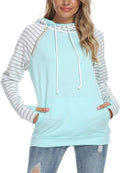 Women's Cowl Neck Hooded Pullover Sweatshirt - Floral Casual Top