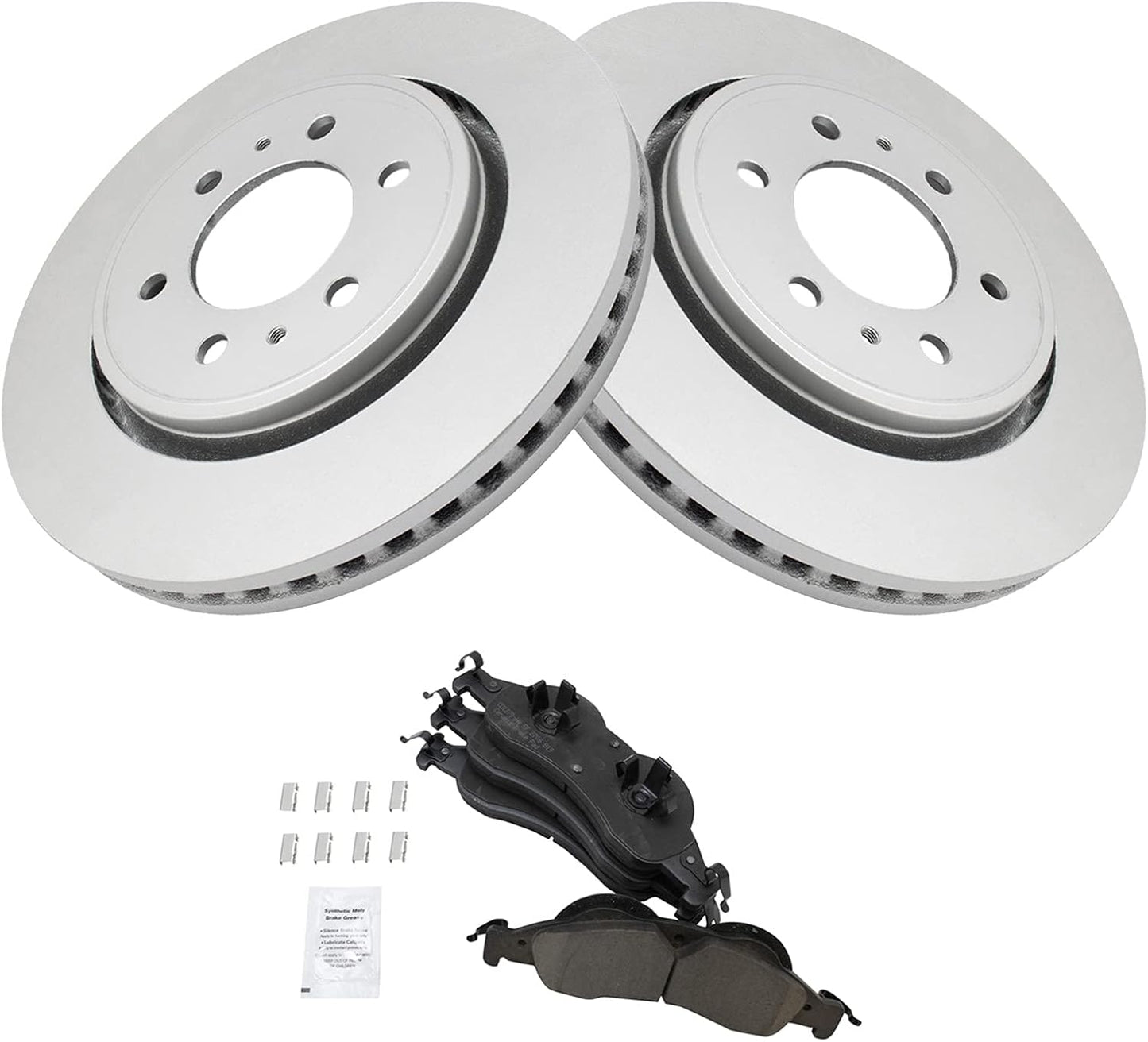 TRQ Front Brake Pad & Rotor Kit for 2007-2009 Ford Expedition