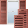 Lifetime Vinyl Cathedral Top Open Louver Shutters 12in x 39in - Easy