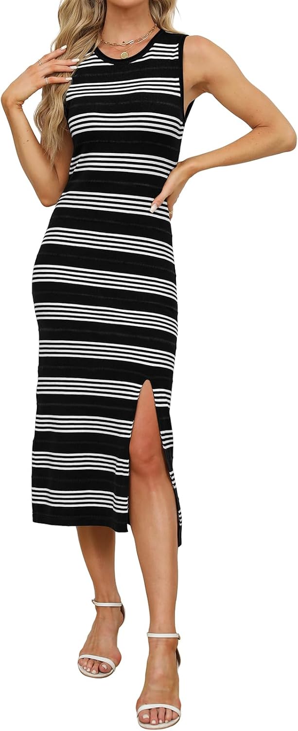WIHOLL Womens Bodycon Summer Casual Midi Sundress for All Occasions