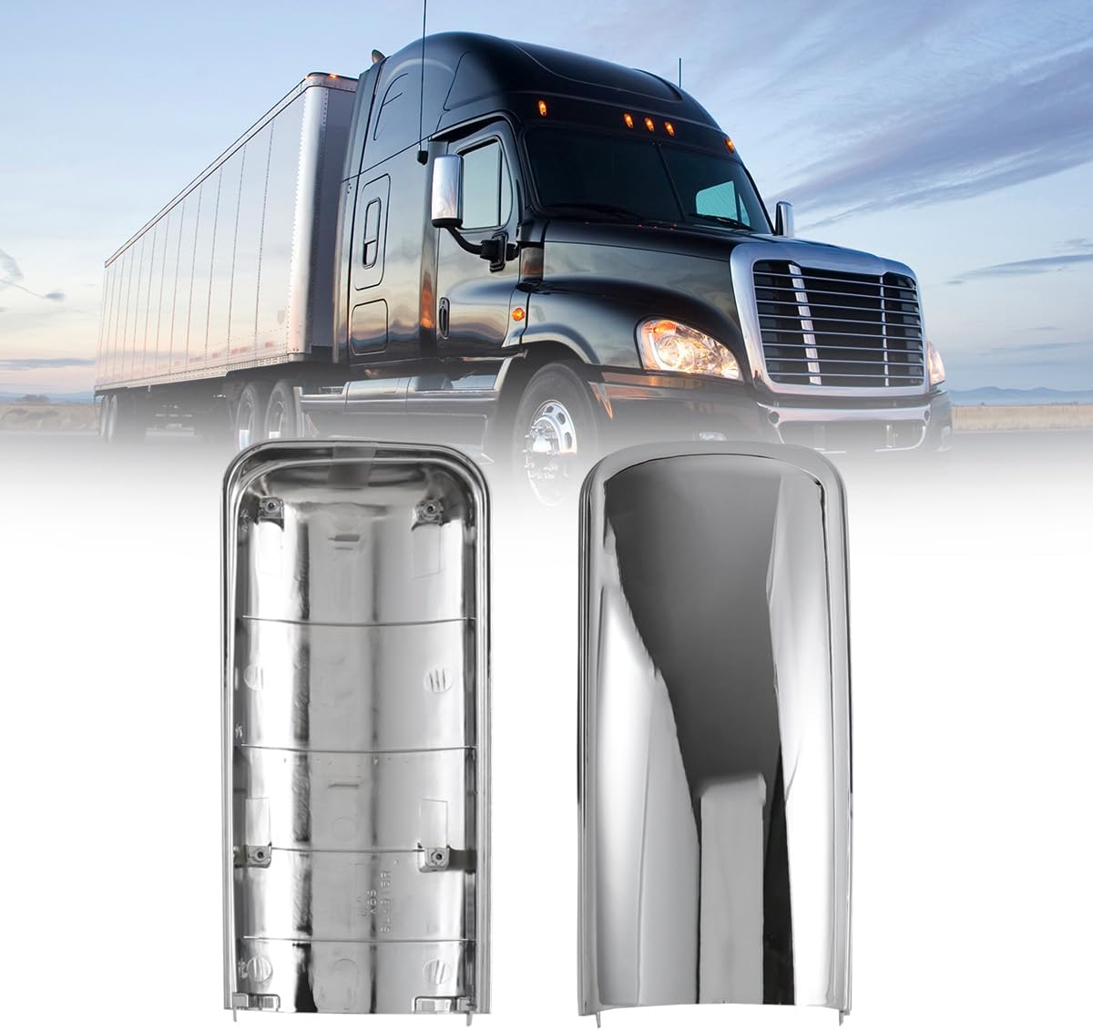 Chrome Door Mirror Covers for Freightliner Cascadia 2008-2017