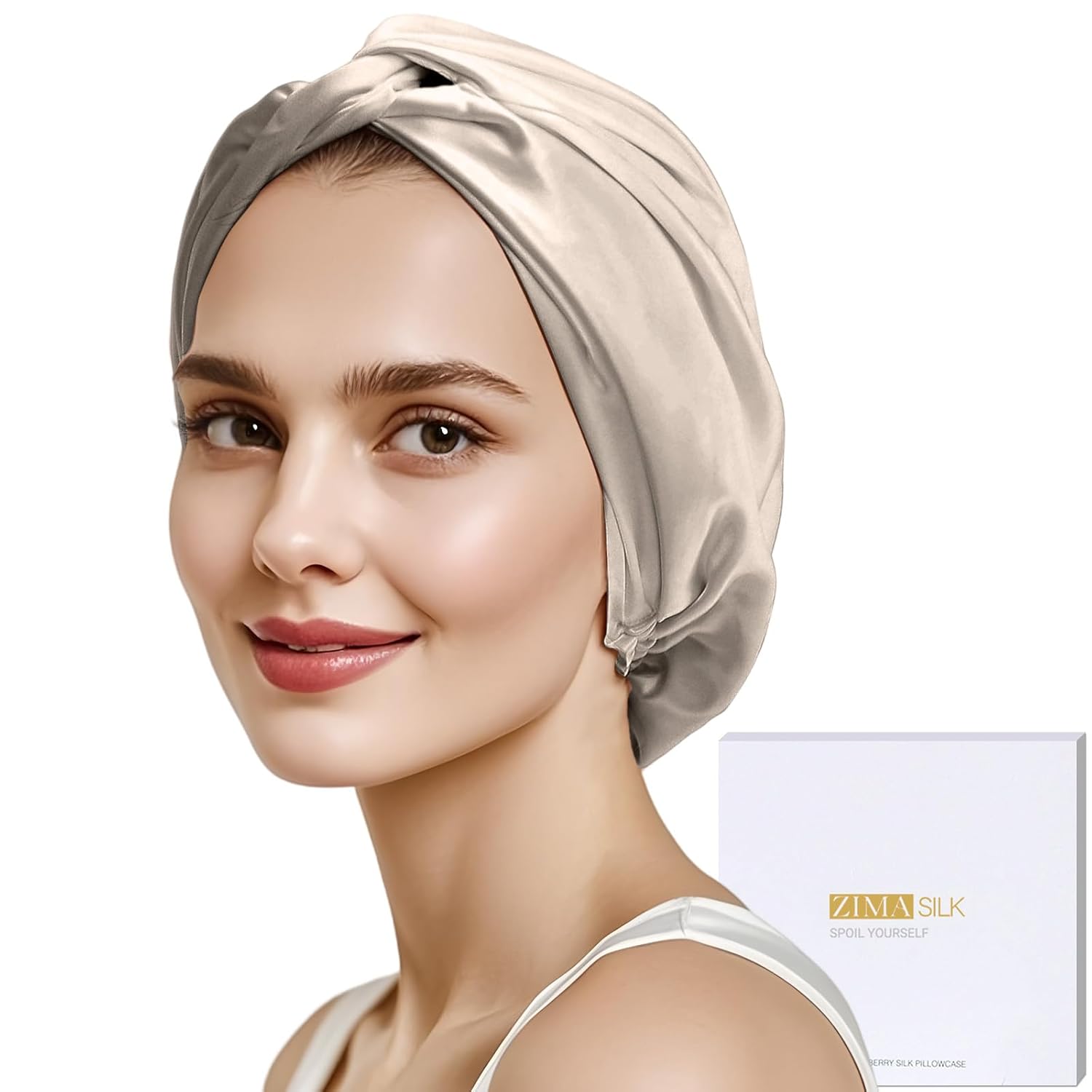 ZIMASILK 22 Momme Adjustable Silk Bonnet for Hair Protection