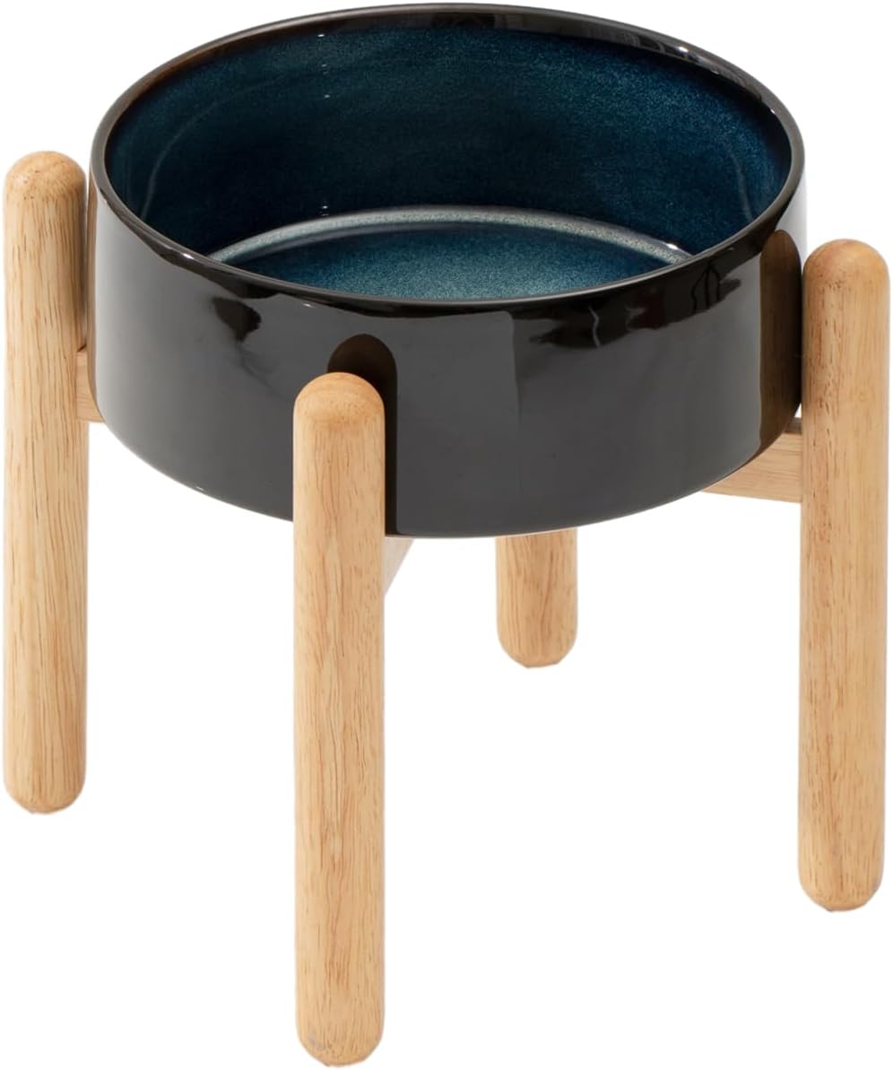 Havniva Ceramic 8.2in Raised Dog Bowl with Stand for Large Dogs