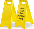 24 in Blank Floor Sign 2 Pack A-Frame Yellow - Foldable Safety Signs