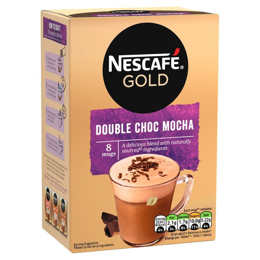 Nescafe Gold Double Choc Mocha | Instant Coffee Packets | 8 Pieces