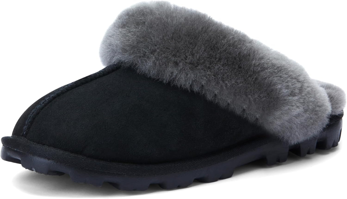 WaySoft Women's Genuine Australian Sheepskin Slippers for Comfort
