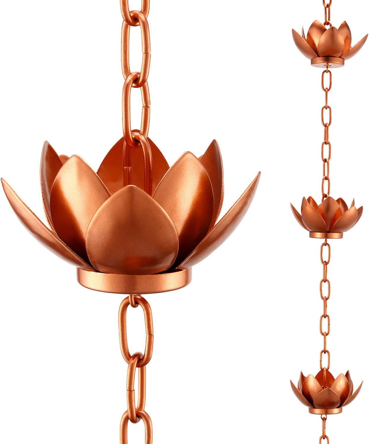 Oak Leaf Rain Chain: Adjustable 8.5ft Lotus Rain Catcher for Gutters