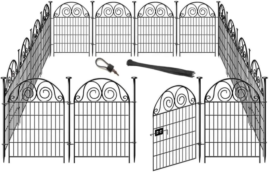 Tall Garden Animal Barrier Fencing with Gate for Outdoor Use