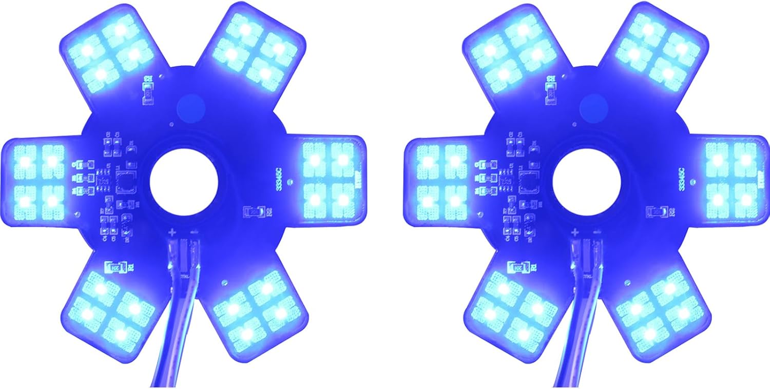 2PCS Air Cleaner LED Light for Trucks and RVs - Blue Hex Style