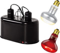 Reptile Dual Lamp Fixture Heat Lamp Bulb Combo Pack - Day/Night Heat