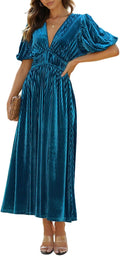 Sissyaki Women's Velvet Formal Dresses for Wedding Guest - Plush Fall