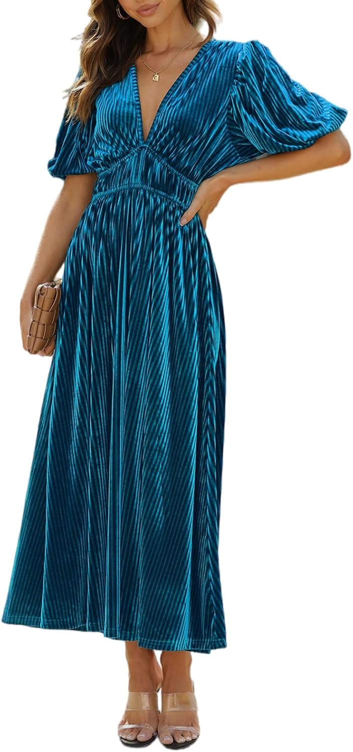 Sissyaki Women's Velvet Formal Dresses for Wedding Guests 2025