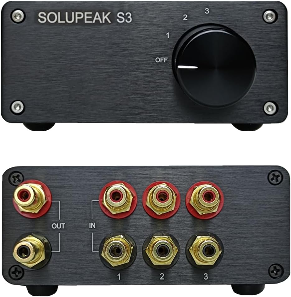 Premium 3 in 1 Out RCA Switch Box for Audio Signal Selection