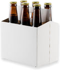 6pk Cardboard Carrier (White) - Durable 6-Bottle Handle Carrier