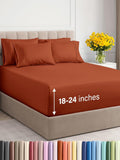 Extra Deep Cal King Sheet Set Terracotta - 6 Piece Deep Pocket