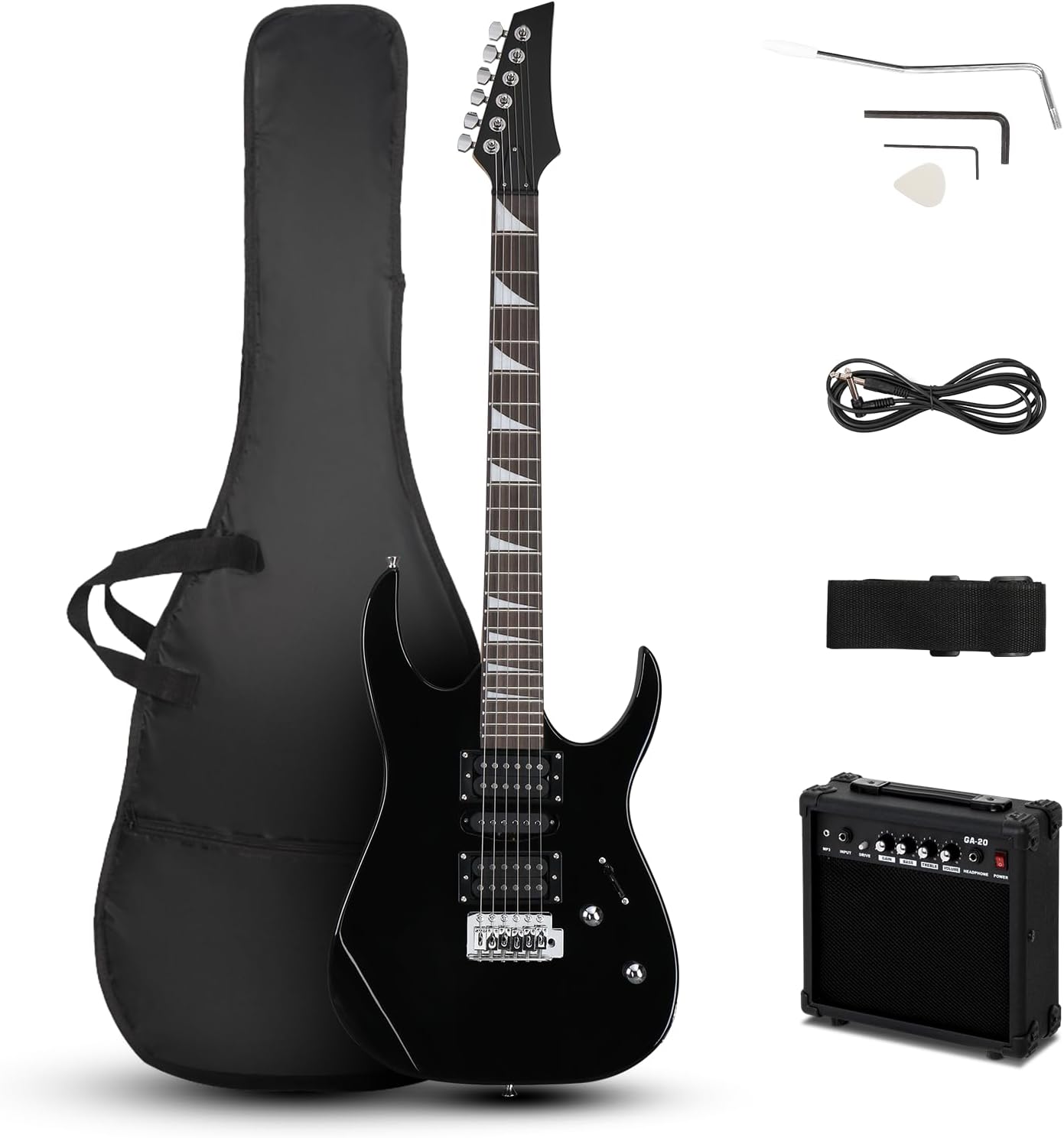 Ktaxon 39in Electric Guitar Starter Kit with 20W Amp Included
