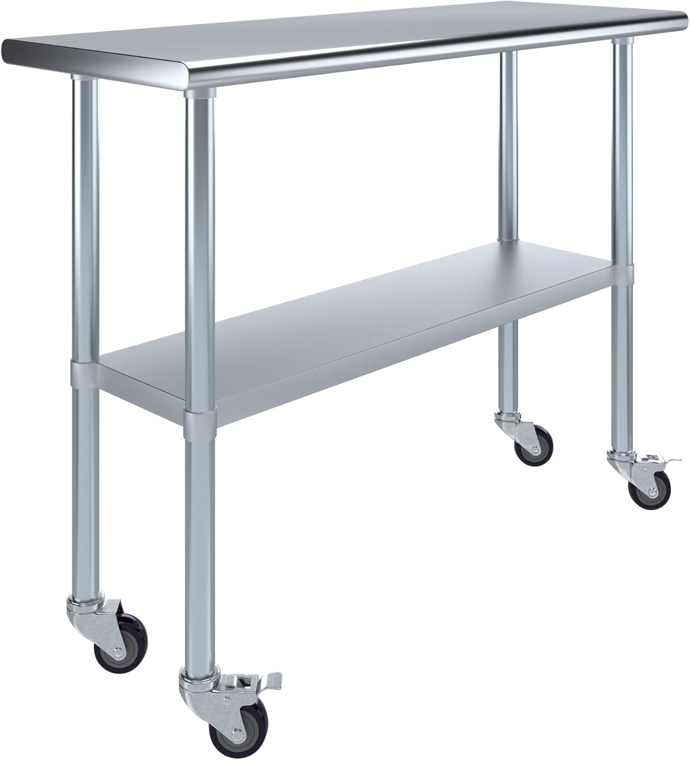 Heavy-Duty Stainless Steel Work Table with Wheels for Versatile Use