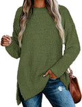 Qearal Women's Cozy Fuzzy Knitted Sweater with Long Sleeves