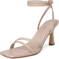 Womens Nude Strappy Heels Ankle Lace Up Stiletto Sandals