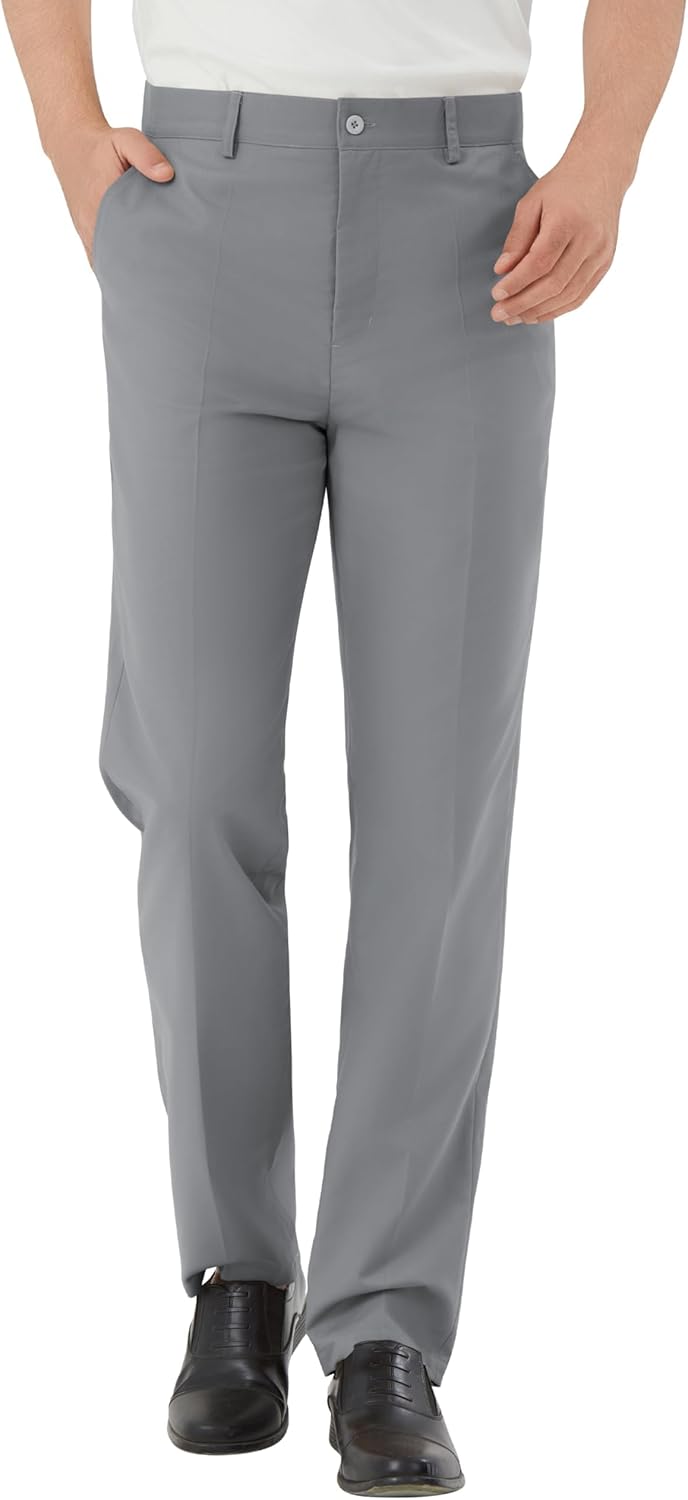 Men's Tall Classic Fit Flex Flat Front Dress Pants for Office