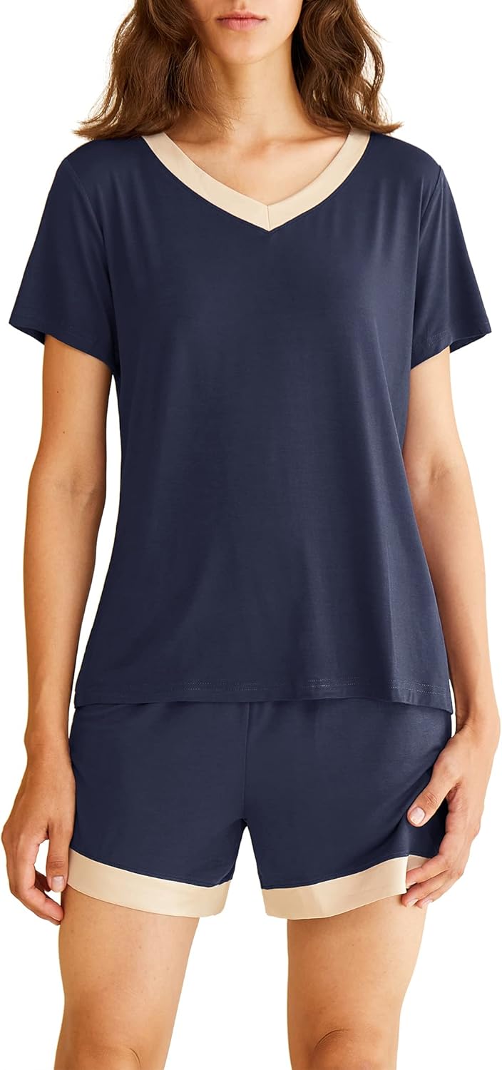 Latuza Women's V-neck Sleepwear Short Sleeve Pajama Set Review