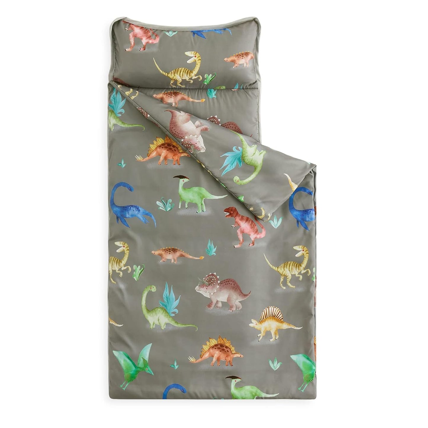 Dinosaur Nap Mat with Removable Pillow for Kids and Toddlers