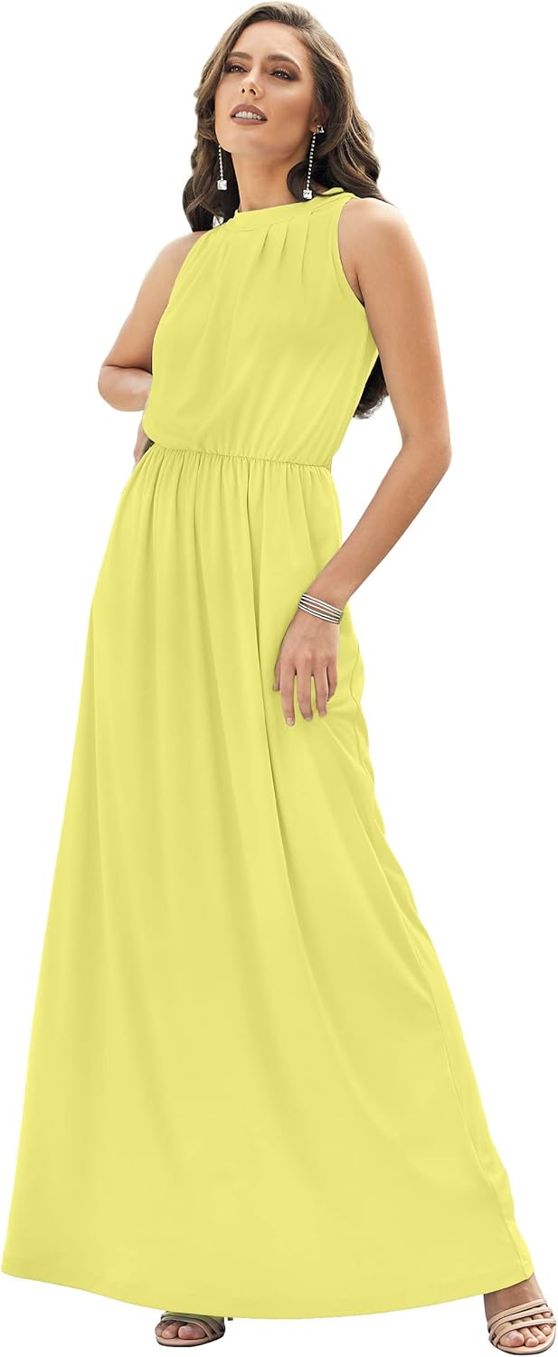 KOH KOH Sexy Sleeveless Summer Formal Flowy Casual Gown