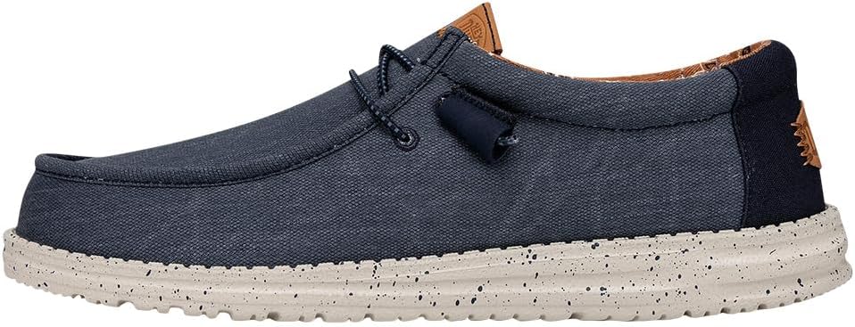 HEYDUDE Men's Wally Washed Canvas Slip-on Loafers for Comfort