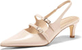 Coutgo Womens Kitten Heels Mary Jane Pumps - Patent Leather 2in