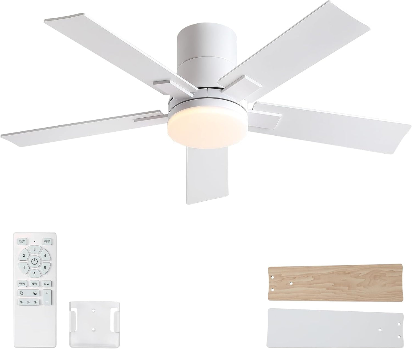 42 Inch Ceiling Fan with Lights and Remote for Modern Spaces