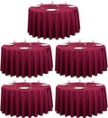 LTC LINENS 120 in Round Tablecloth Burgundy - Floor Length