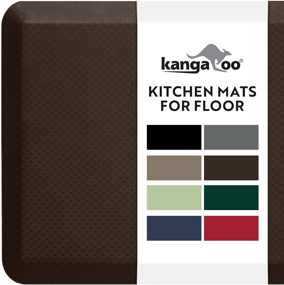 KANGAROO Thick Ergonomic Anti Fatigue Mats for Kitchen Floor