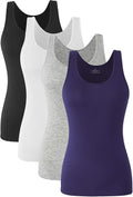 Basic Tank Tops for Women 4-Pack - Lightweight Modal Camis