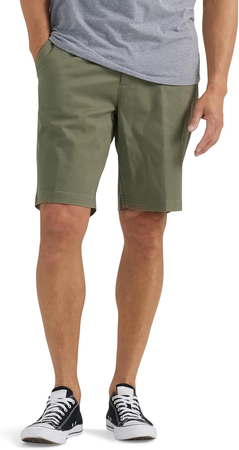 Lee Mens Big & Tall Extreme Motion Flat Front Shorts for Comfort