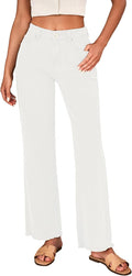 Wide Leg Jeans for Women High Waisted Straight Leg Frayed Hem enhances