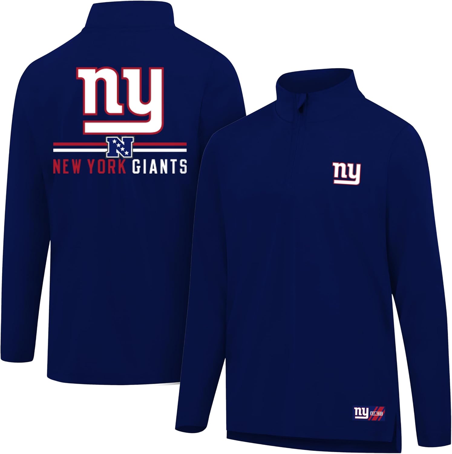 Ultra Game Men's NFL Official Super Soft Quarter Zip T-Shirt
